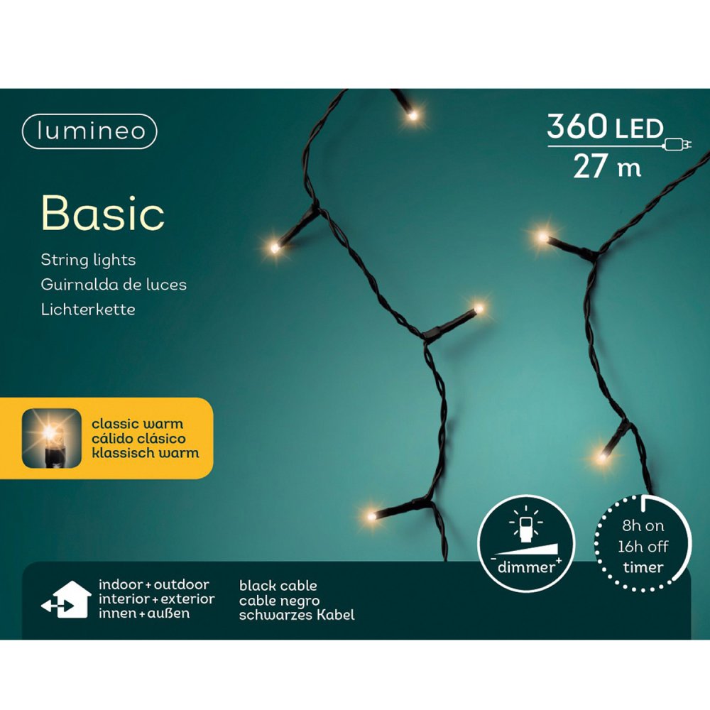 Kerst LED verlichting binnen/buiten warm 27 meter 360 lampjes
