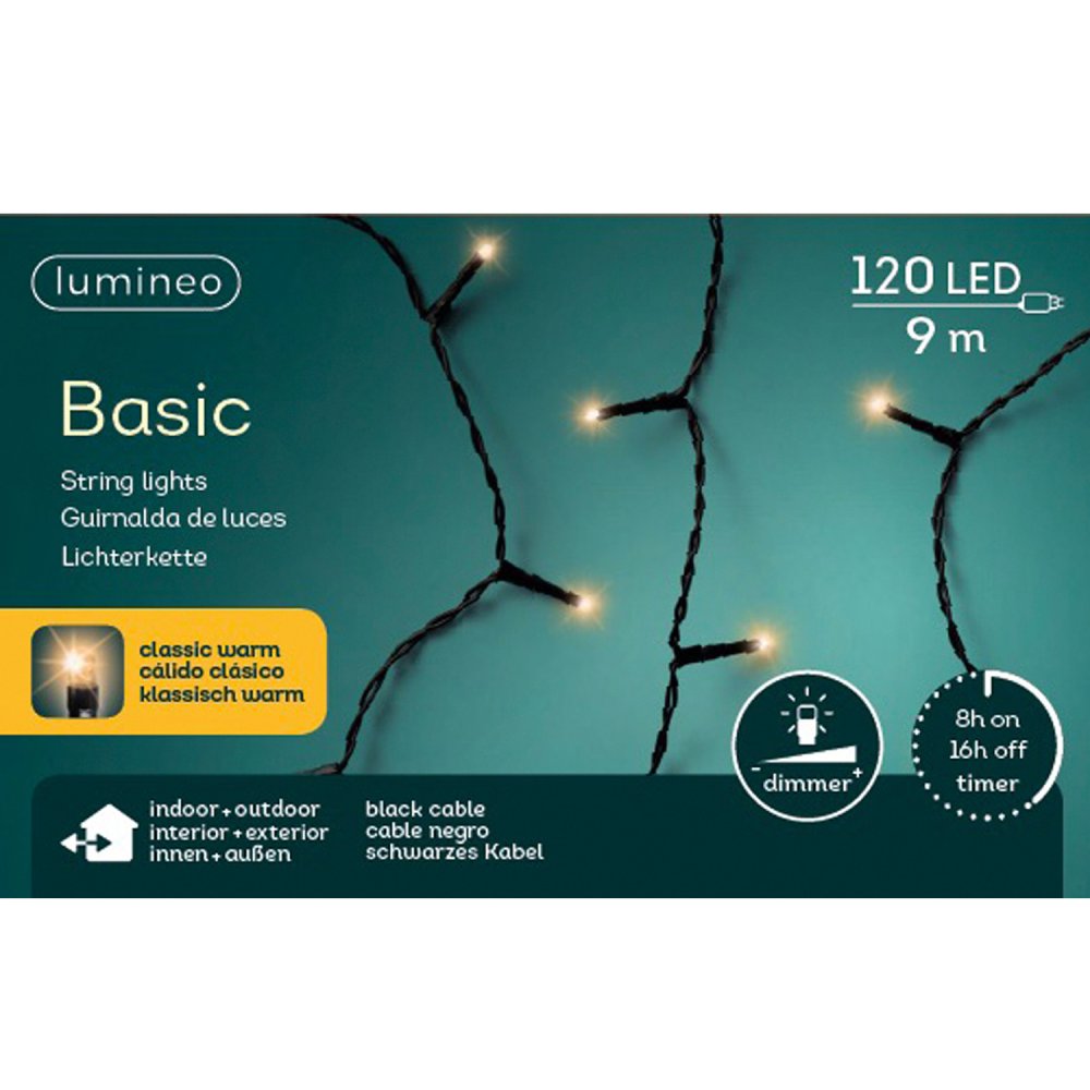Kerst LED verlichting binnen/buiten warm 9 meter 120 lampjes