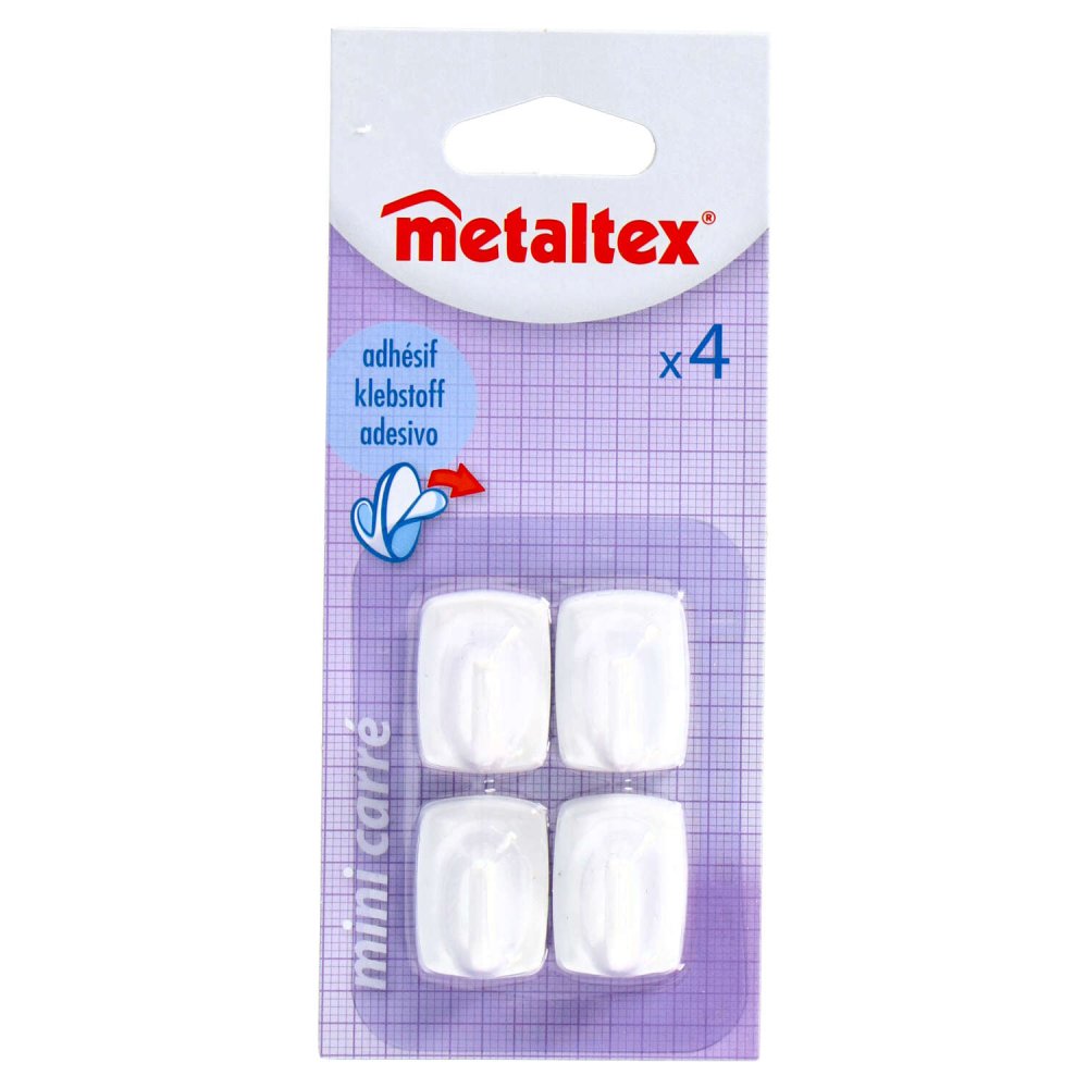 Metaltex Plakhaken 4 Stuks Vierkant