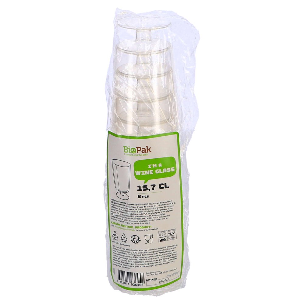 Duni plastic wijnglazen 15,7 cl 8 stuks