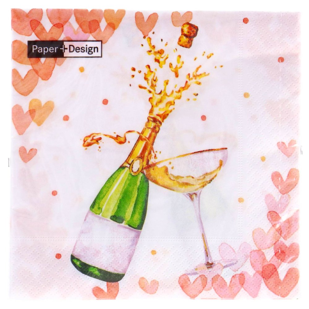 Servetten Hearts Bubbles 33x33 cm