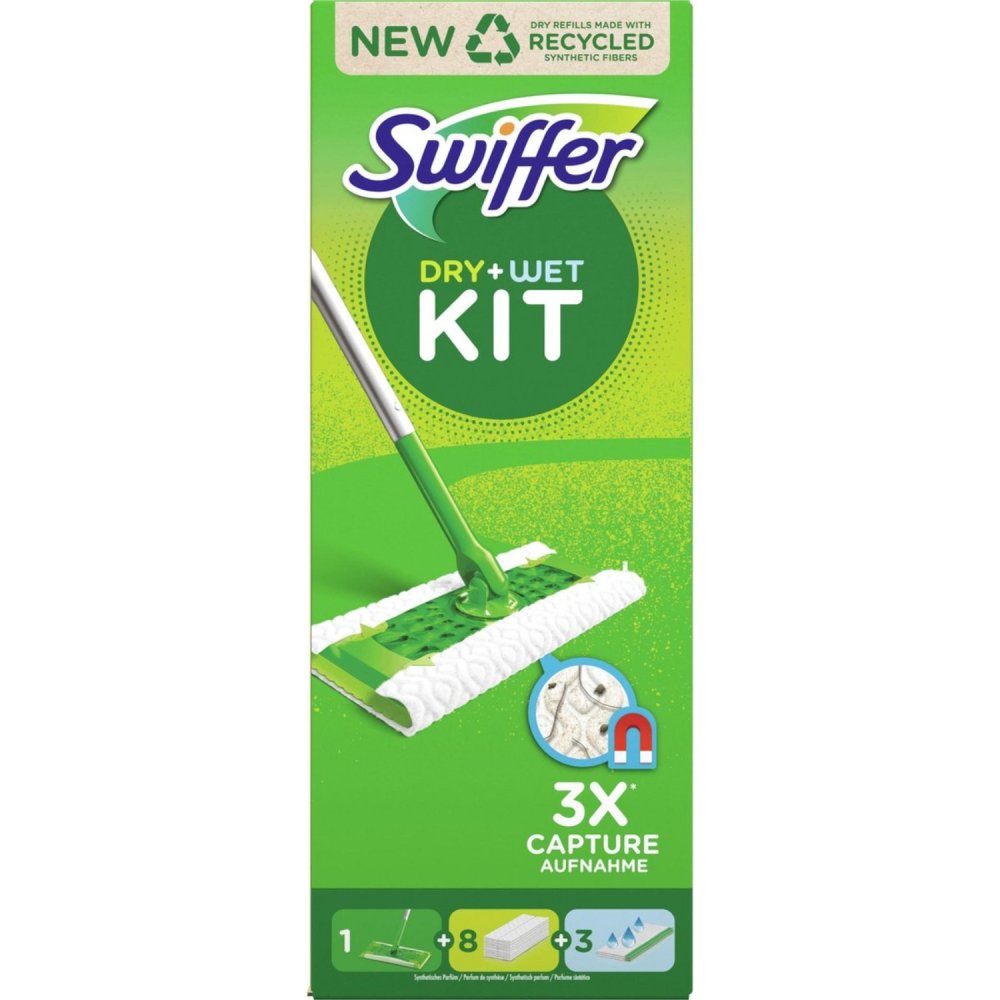Swiffer Vloerreiniger Starterskit - 1 Dweil, 8 droge, 3 Vochtige Vloerdoekjes Navullingen