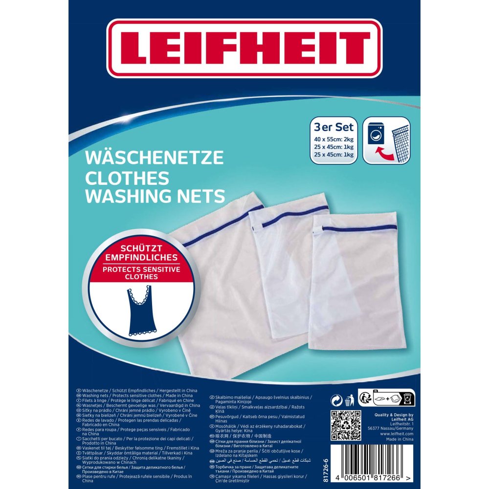 Leifheit waszakken, set van 3