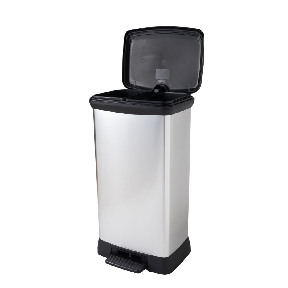Curver Pedaalemmer Decobin Duo 23L/23L Zilver metallic