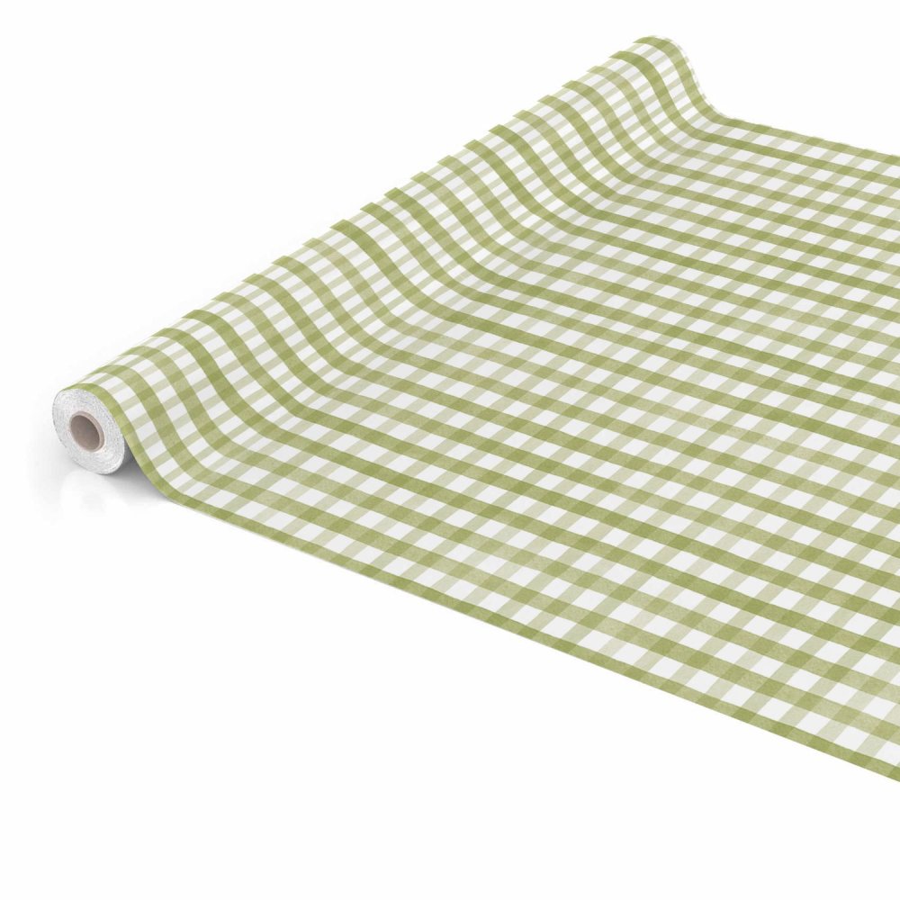 Tafelzeil pvc 140 cm gingham olive