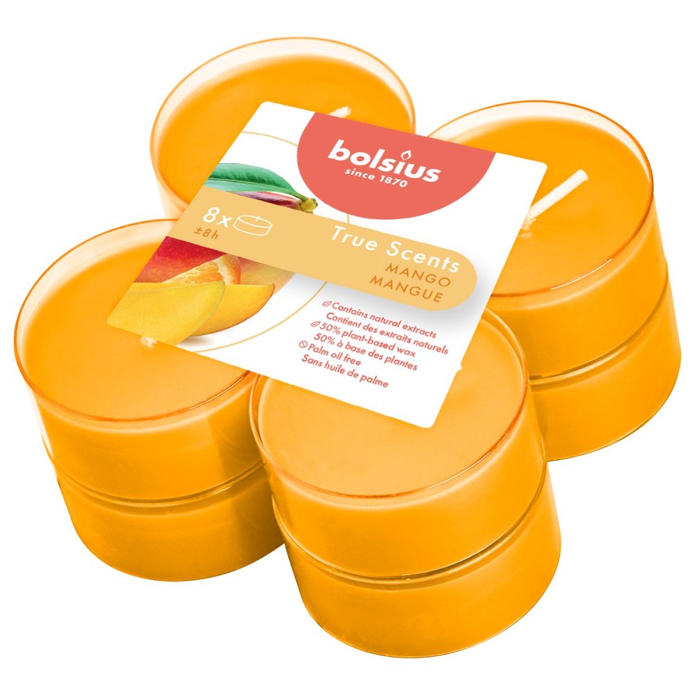 Bolsius Maxilichten True Scents Mango 8 stuks 8 uur