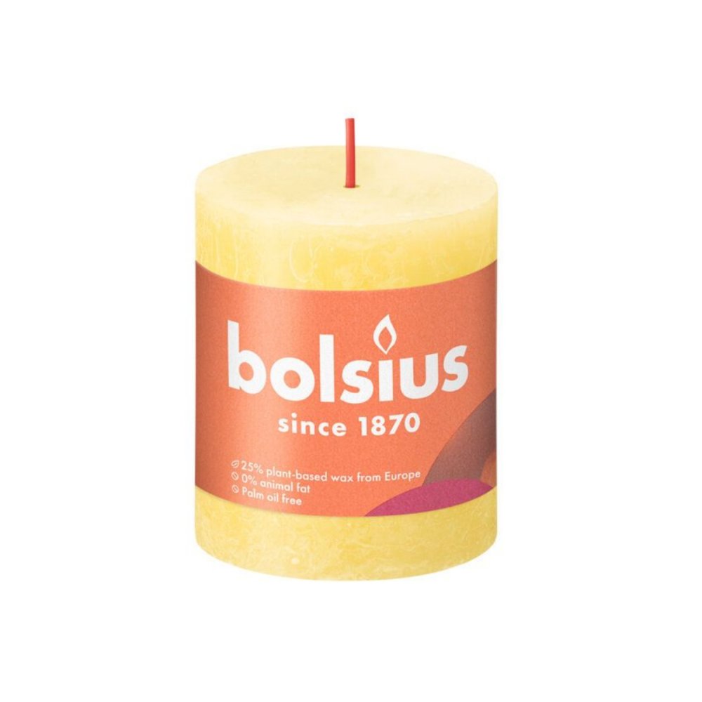 Bolsius Stompkaars Rustiek 8 x 6,8 cm Sunny Yellow