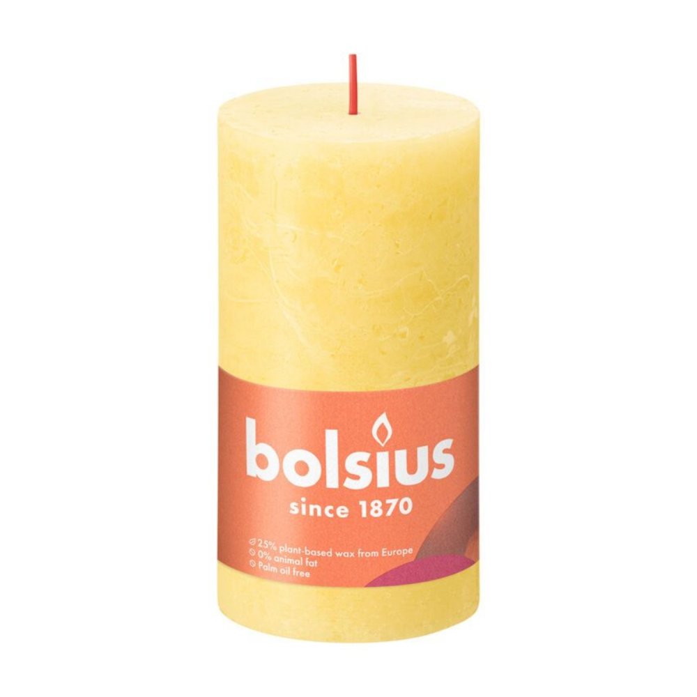 Bolsius Stompkaars Rustiek 13 x 6,8 cm Sunny Yellow