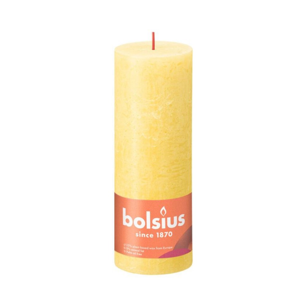 Bolsius Stompkaars Rustiek 19 x 6,8 cm Sunny Yellow