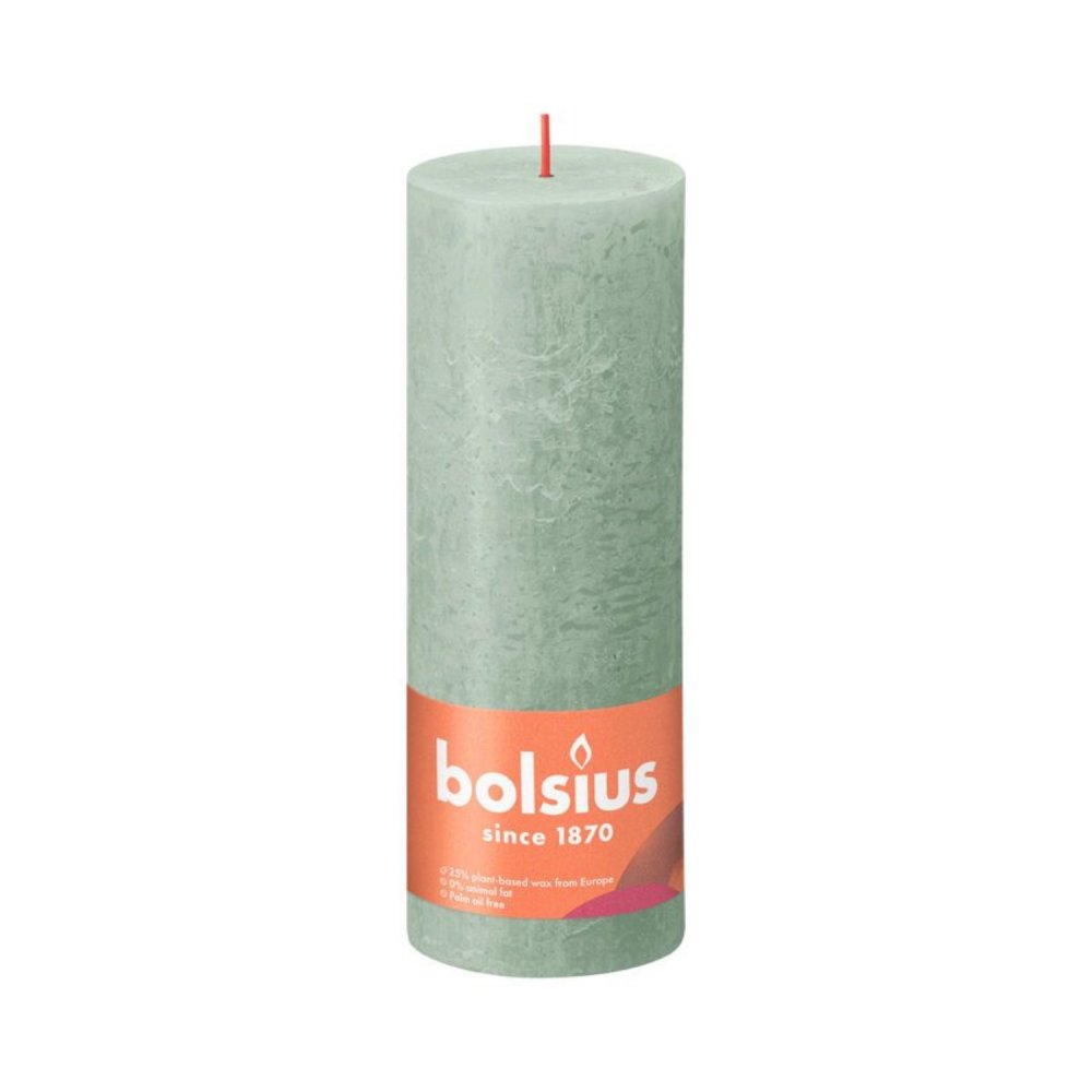 Bolsius Stompkaars Rustiek 19 x 6,8 cm Lichtgroen