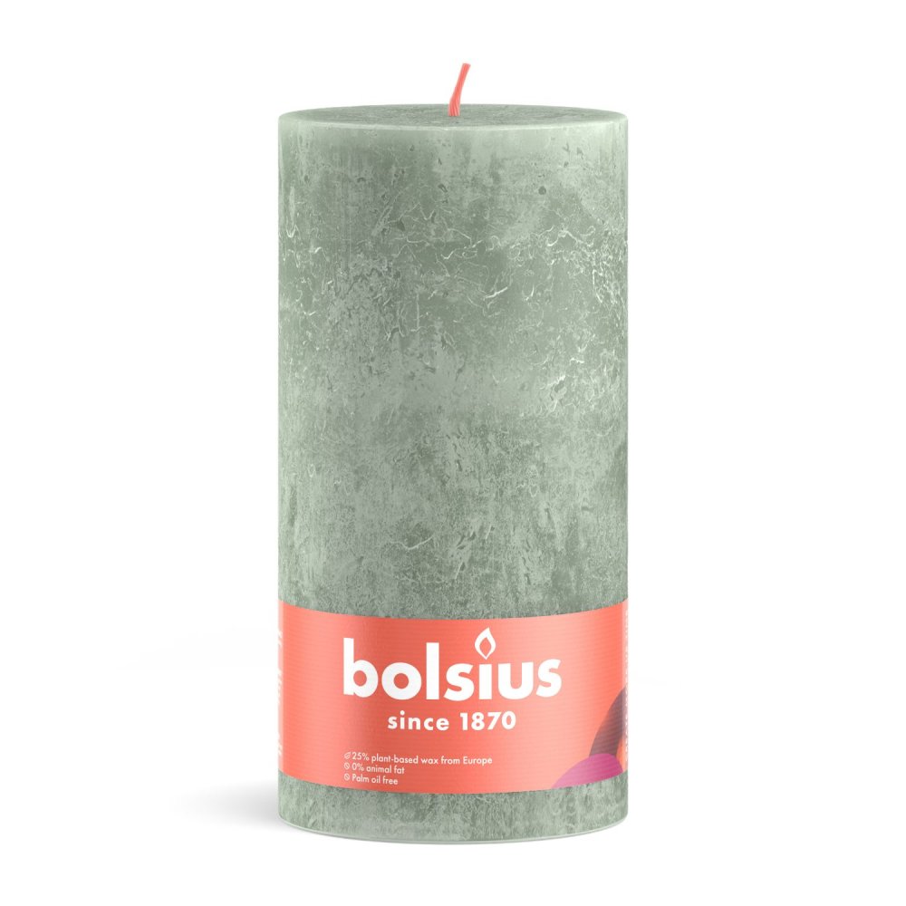 Bolsius Stompkaars Rustiek 19 x 6,8 cm Jade Green