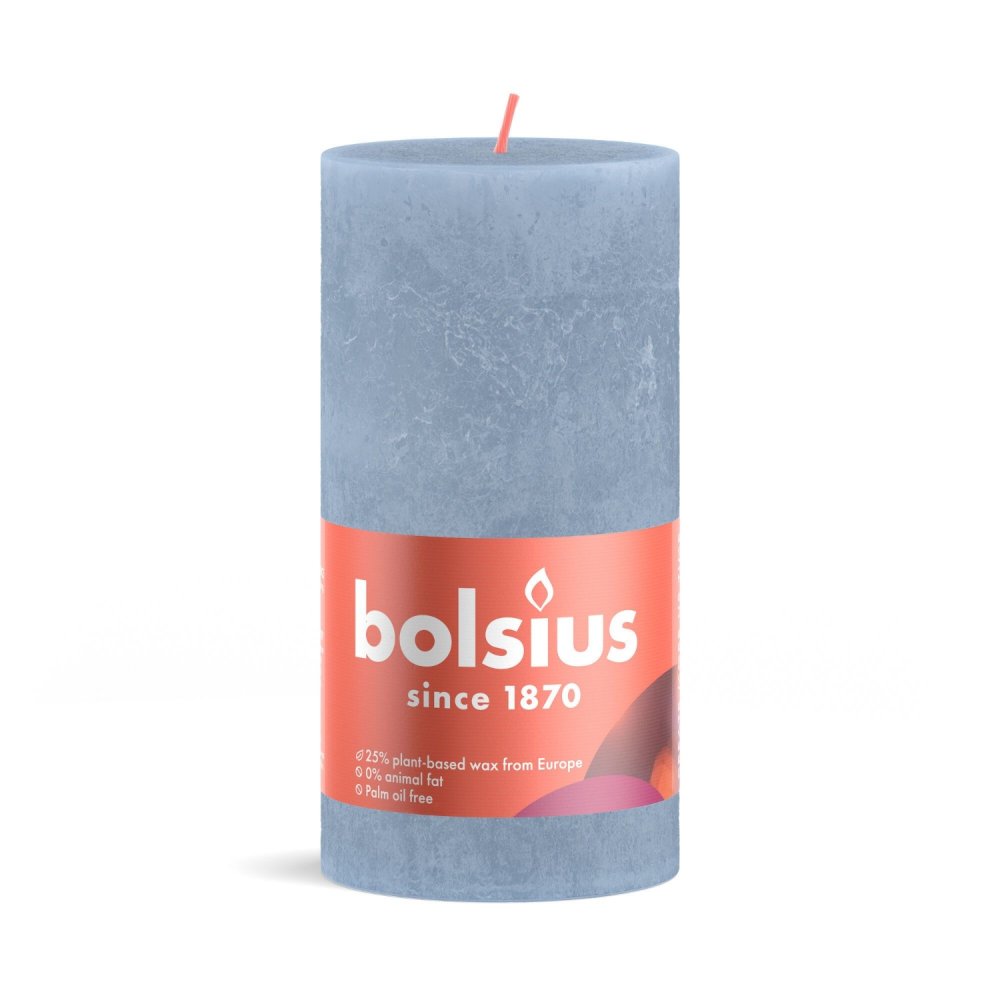 Bolsius Stompkaars Rustiek 13 x 6,8 cm Sky Blue