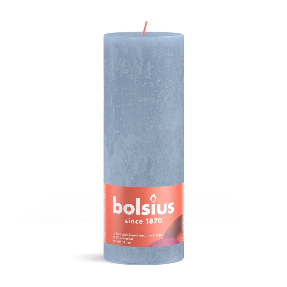 Bolsius Stompkaars Rustiek 19 x 6,8 cm Sky Blue