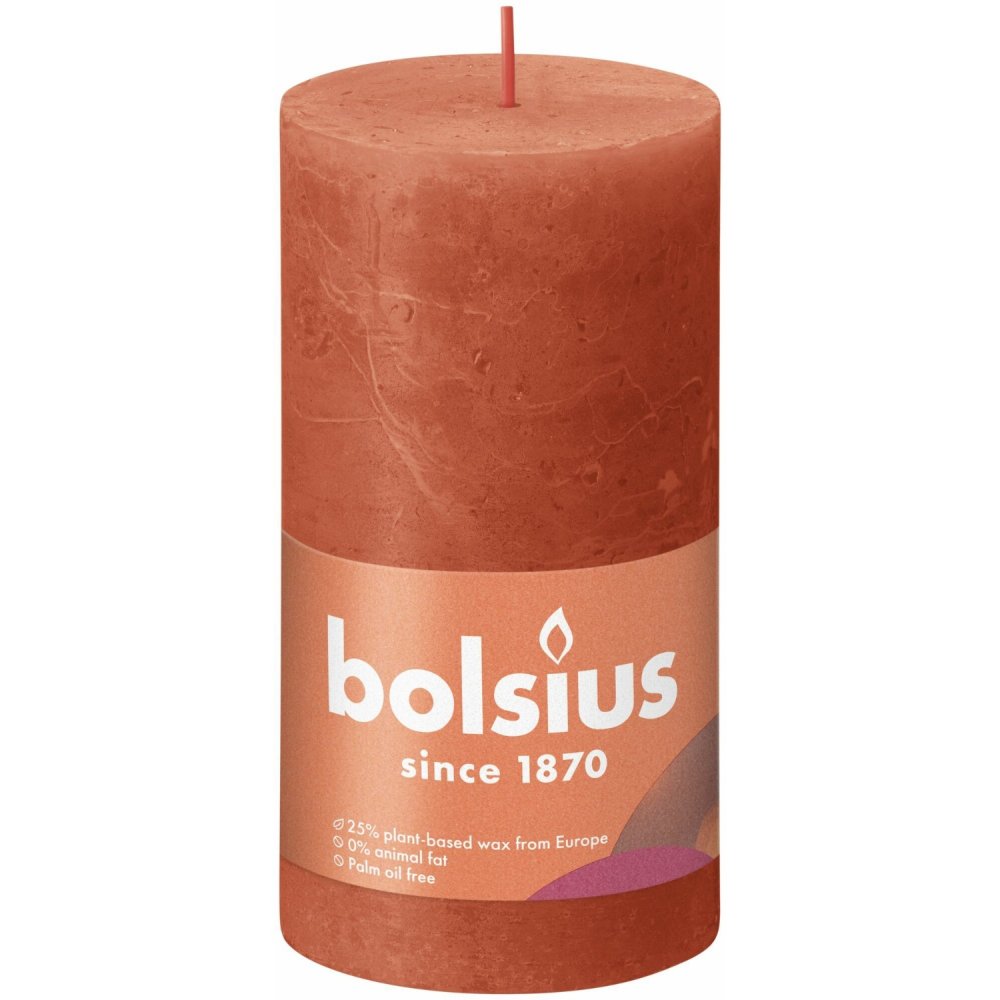 Bolsius Stompkaars Rustiek 13 x 6,8 cm Aards Oranje