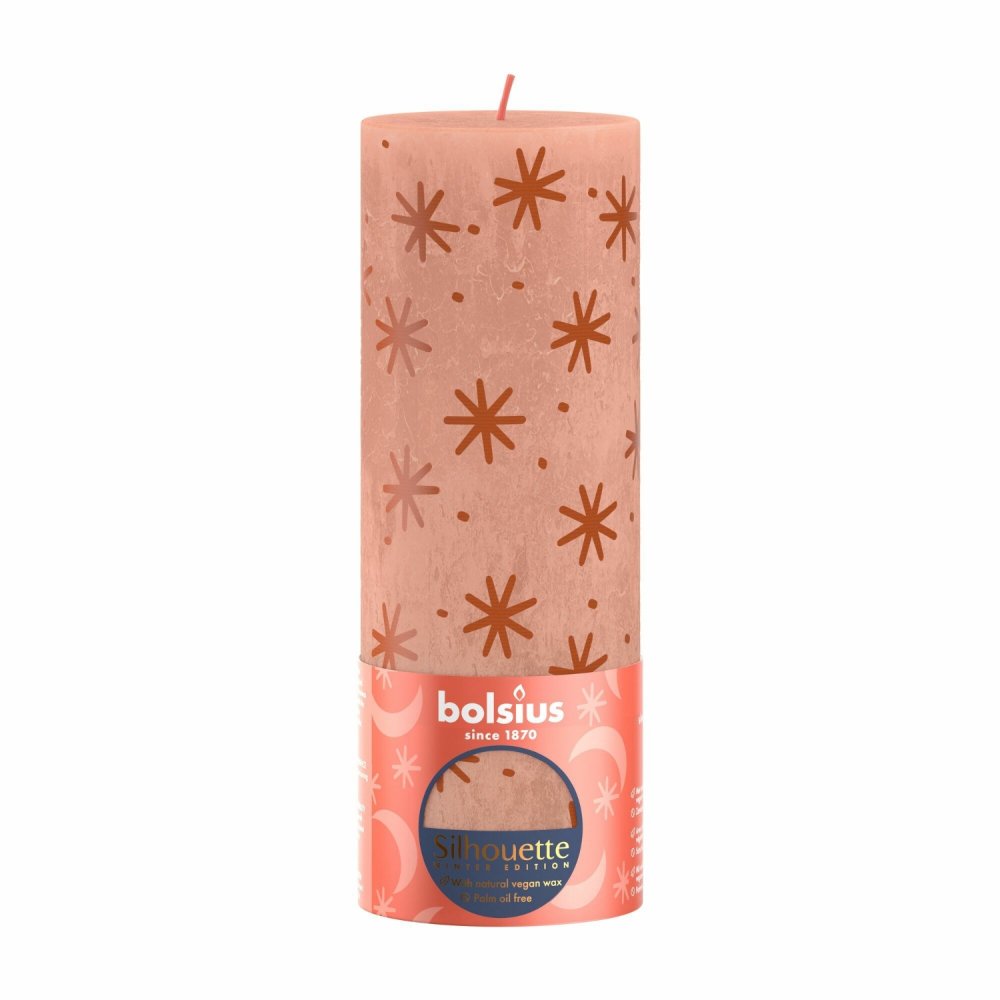 Bolsius Stompkaars Rustiek 19 x 6,8 cm Creamy Caramel met Print