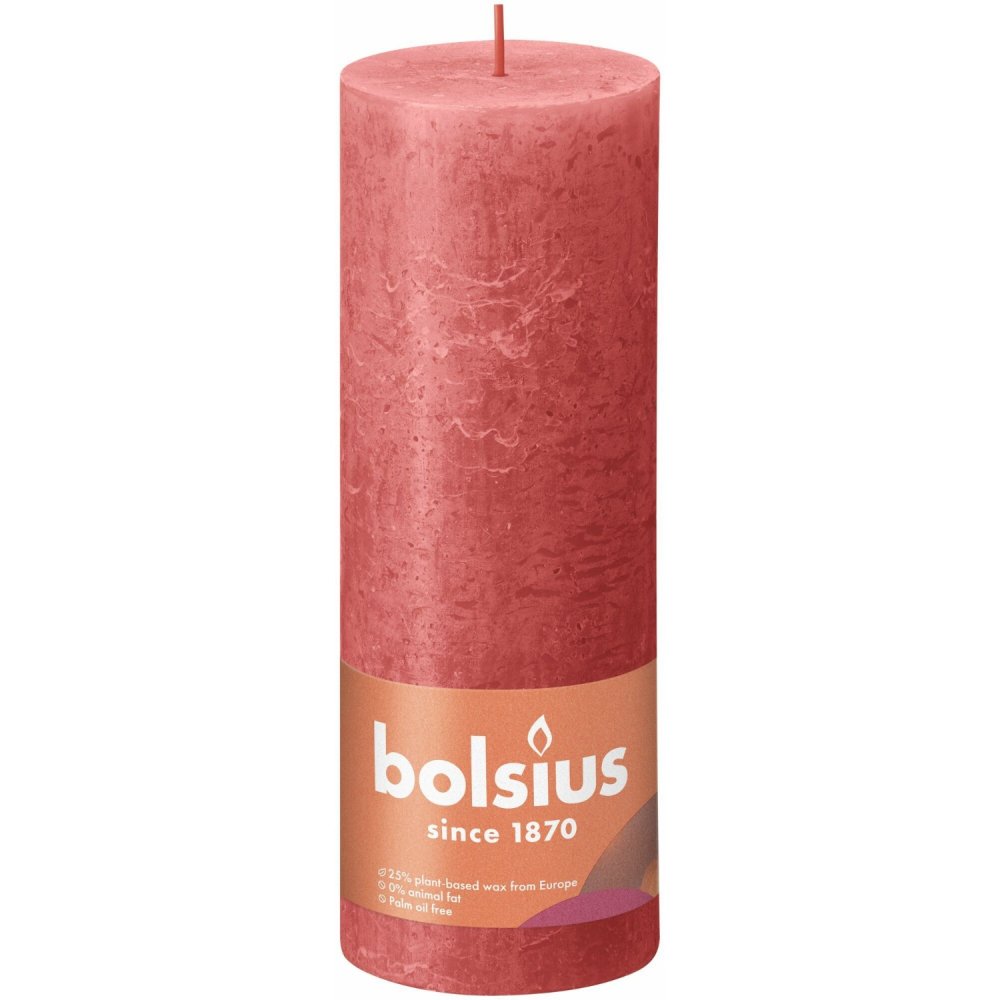 Bolsius Stompkaars Rustiek 19 x 6,8 cm Blossom Pink