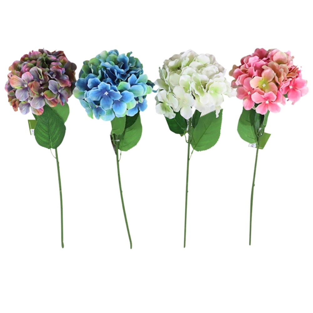Kunst bloem hortensia 54 cm 4 assorti