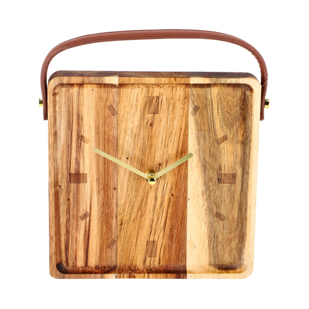 Klok vienne hout 22x22x6,5 cm