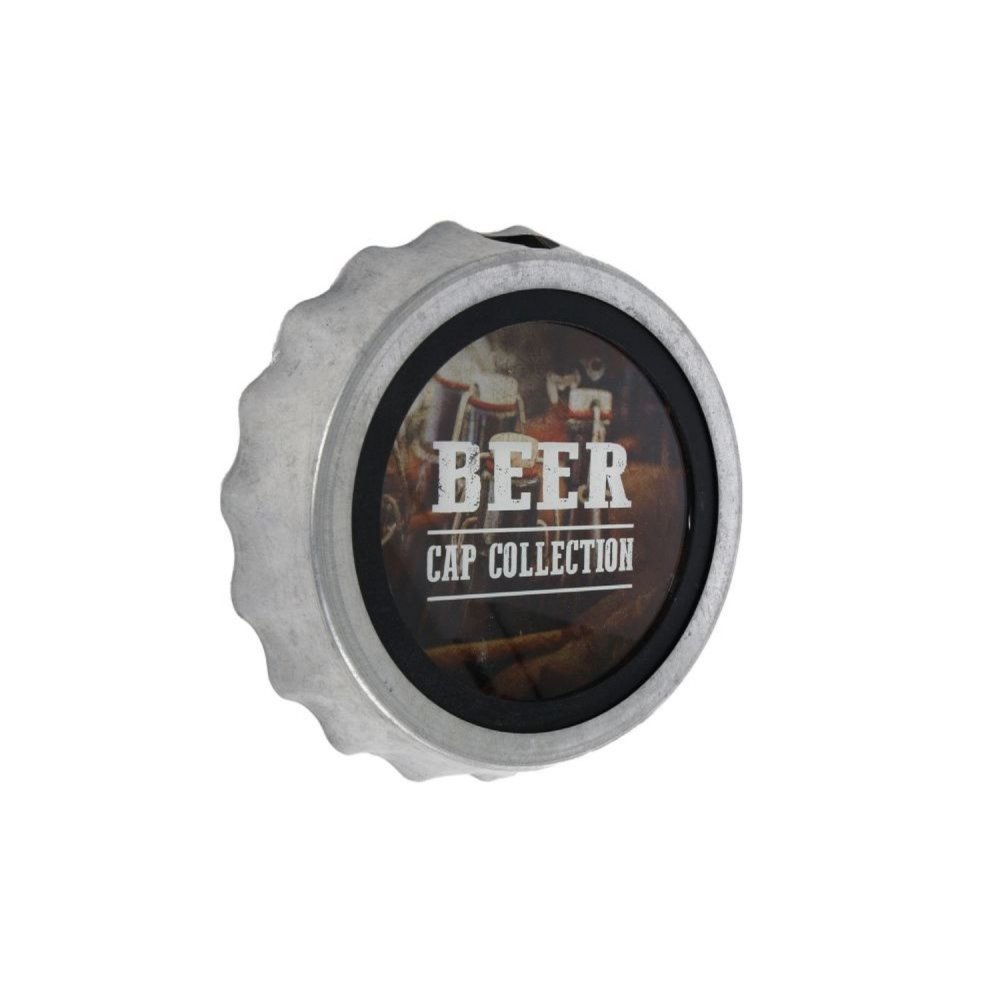 Wandversiering Beer Cap Collection Metaal 24x24x5 Cm