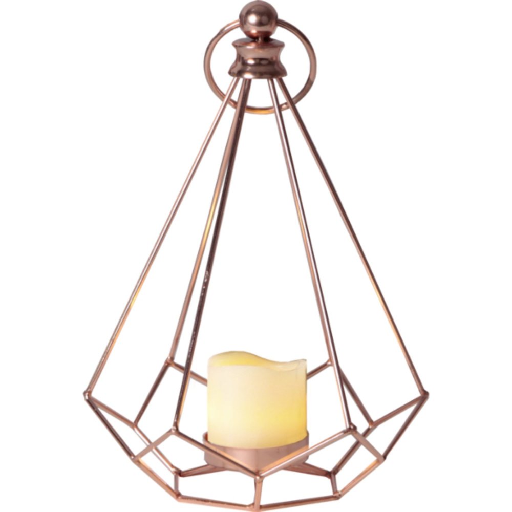 Lantaarn edge met LED kaars 23,5 cm