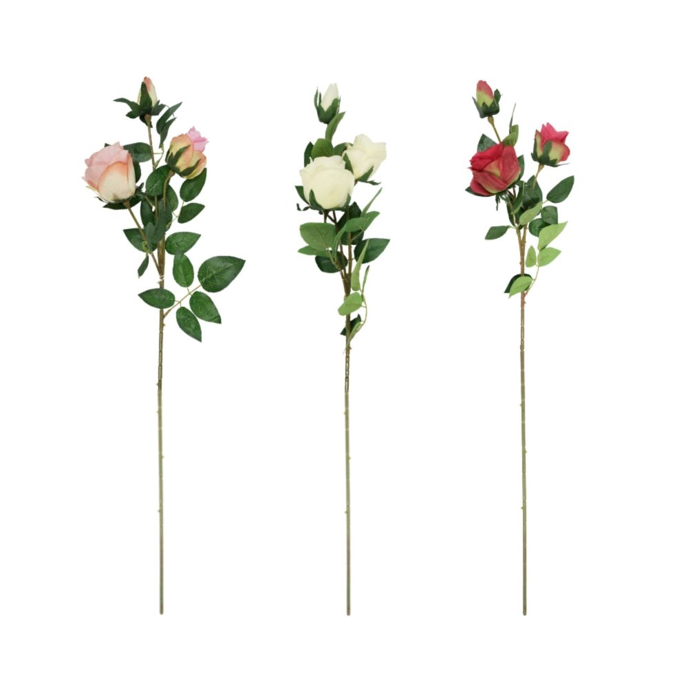 Kunstbloem Rozen 79 cm 3 assorti