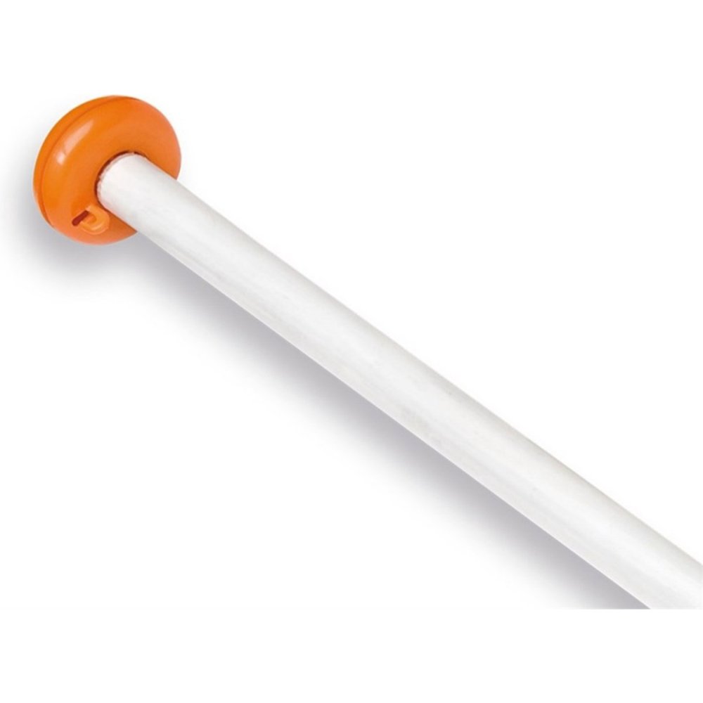 Vlaggenstok wit met oranje knop