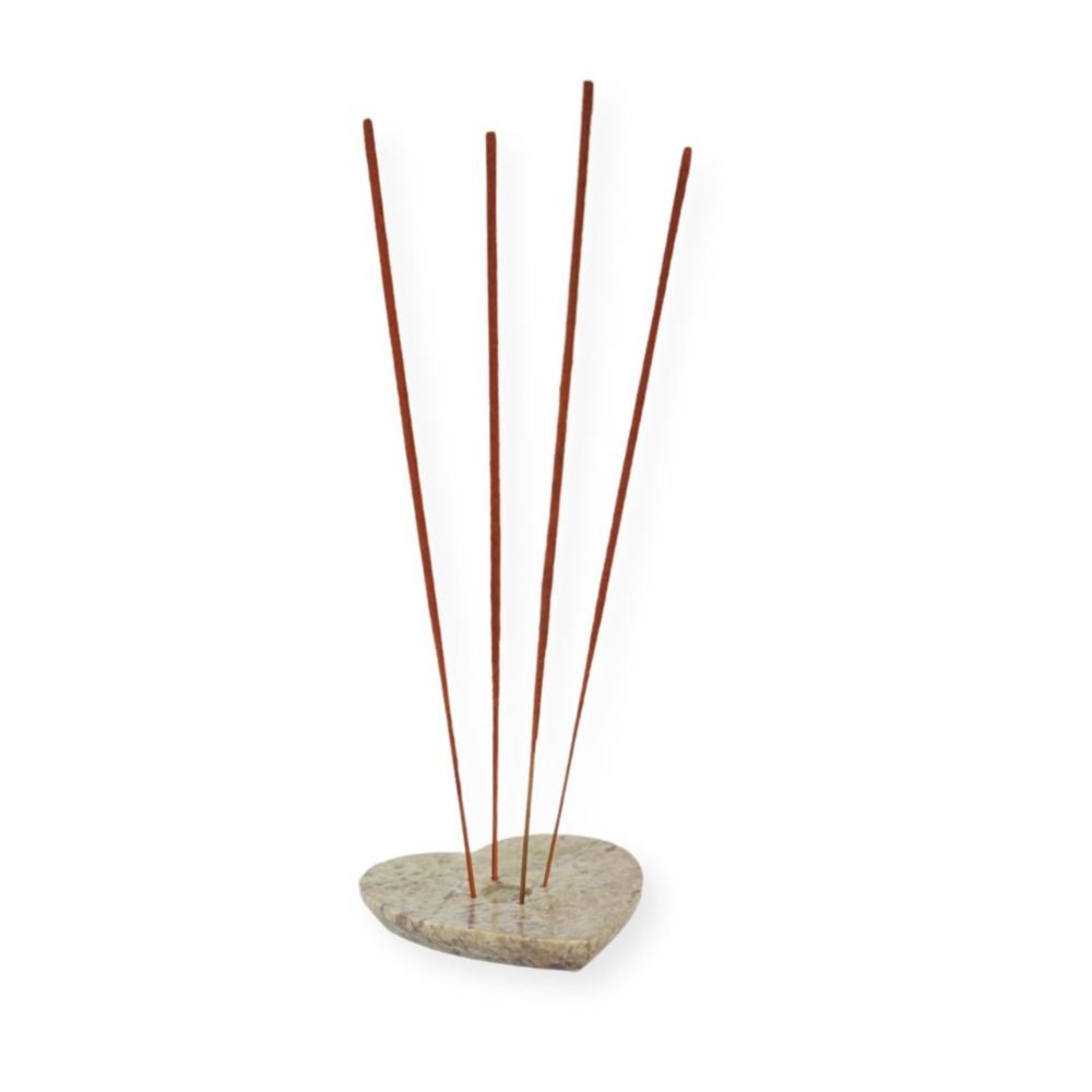Wierookhouder speksteen hart 10,5 cm