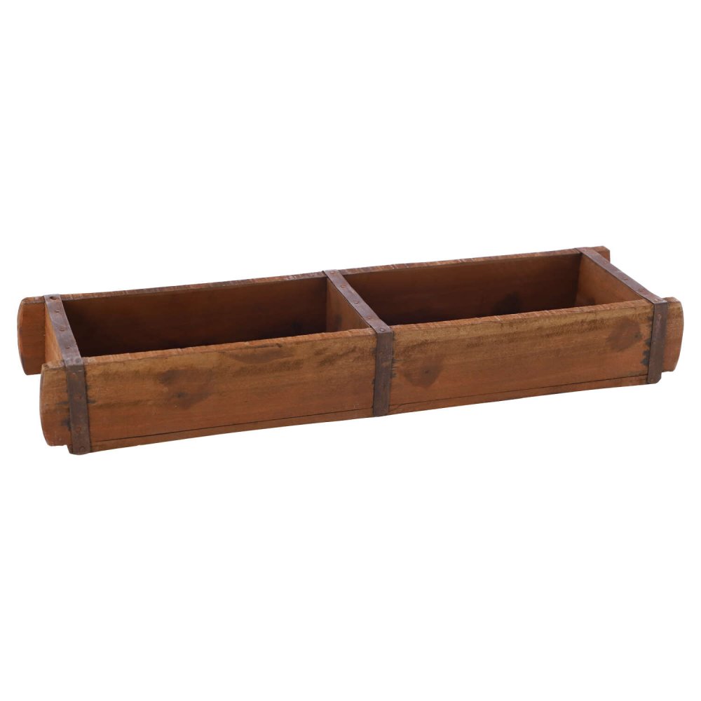 Kist Brick mould dubble recycle naturel hout 58x15x10cm