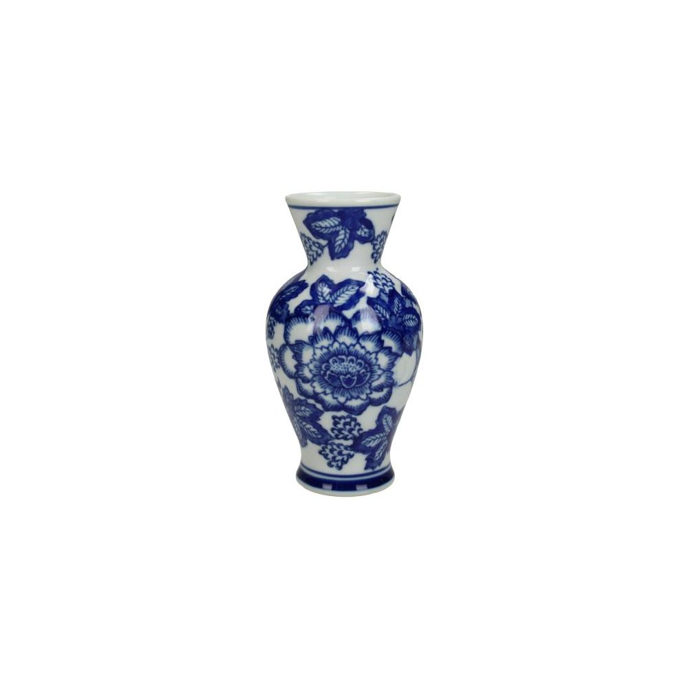 Vaas porselein blauw 9 x 15,5 cm