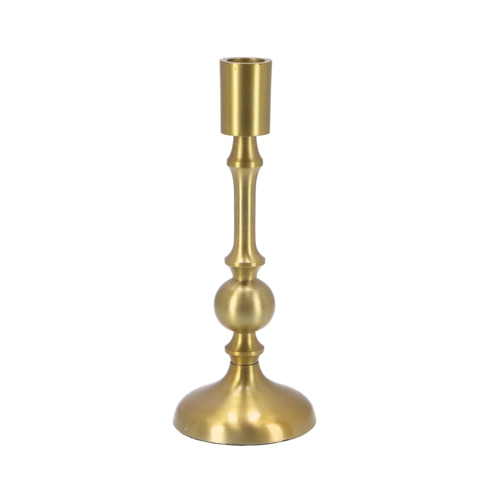 Kandelaar Aluminium Gold 9x9x23.5cm