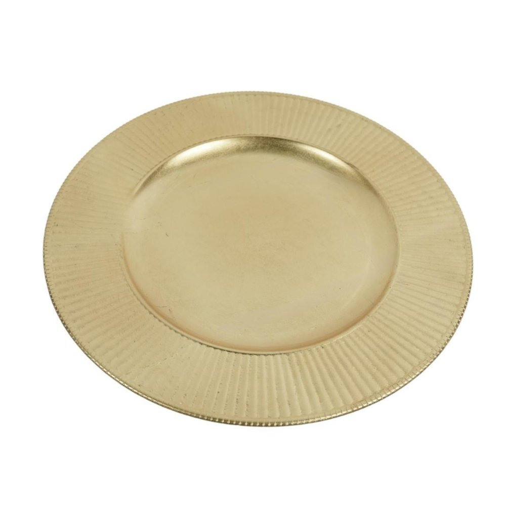 Decoratieschaal migros onderbord goud 33 cm kunststof