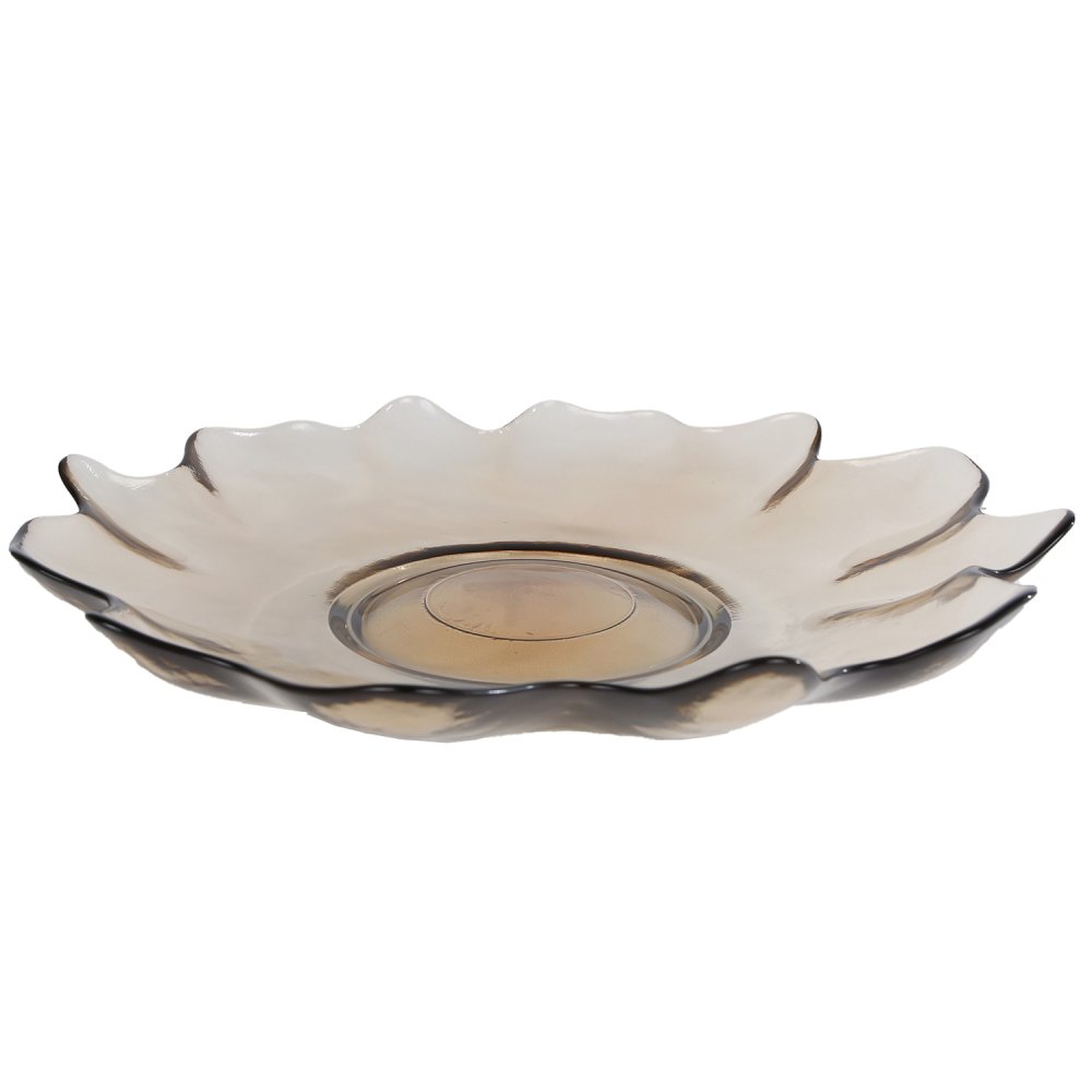 Schaal Wave XL beige glas 32x32x6cm