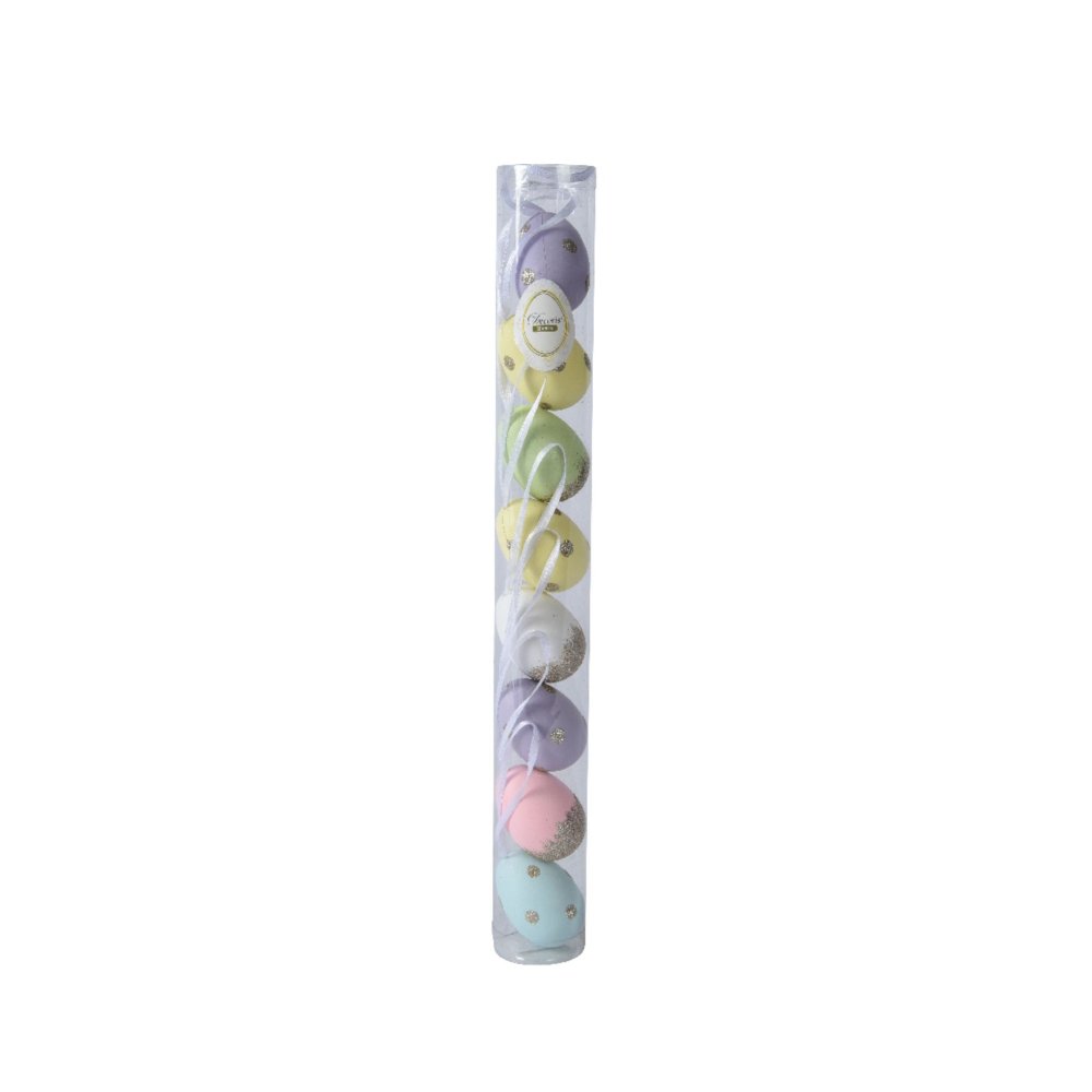 Paaseitjes 8x hangdeco pastel mix pasen