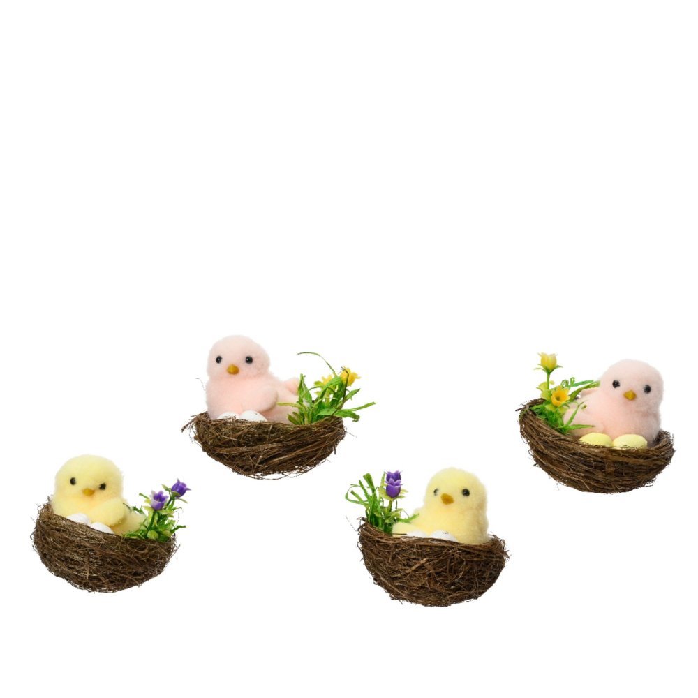 Kuiken in nest foam 4 assorti pasen