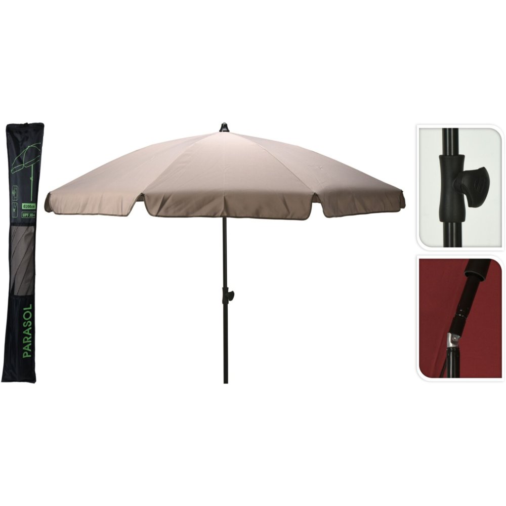 Parasol 200cm doorsnee taupe
