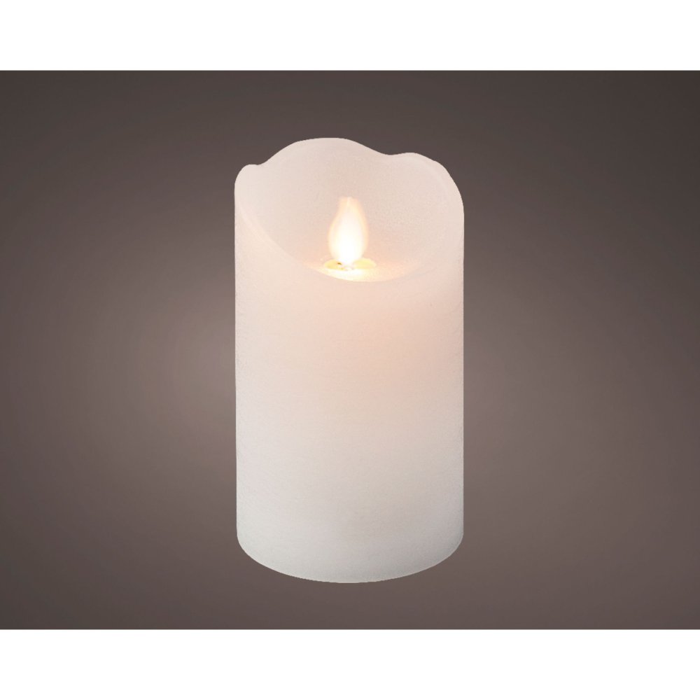 LED waving kaars wax BO binnen wit H.12.5cm
D.7.5cm