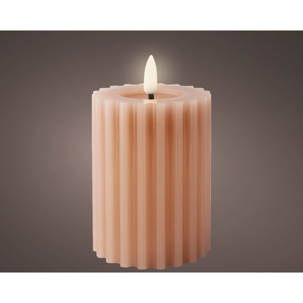 LED kaars wax steady binnen licht roze H.12.3cm
D.7.5cm