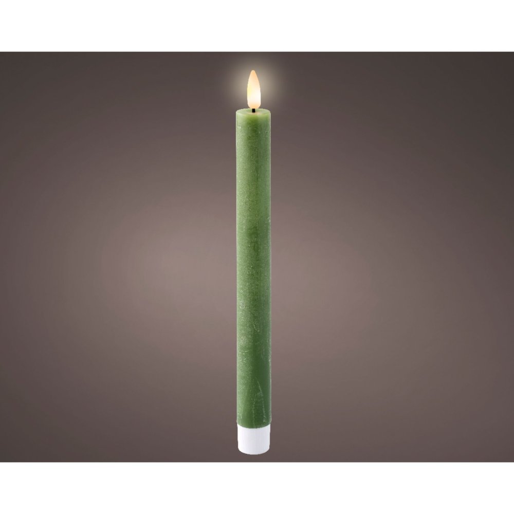 LED dinerkaars wax steady binnen groen 24,5cm D.2,2cm
