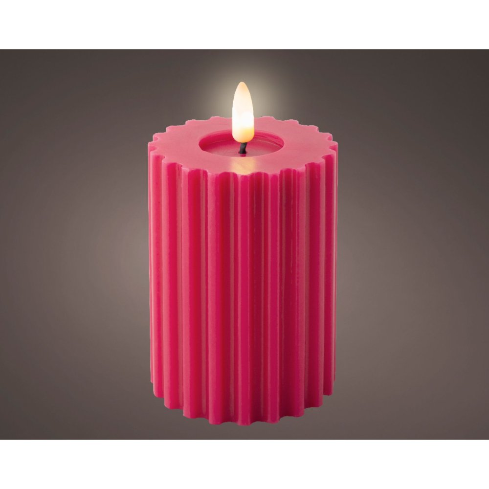 LED kaars wax steady binnen roze H.12.3cm
D.7.5cm