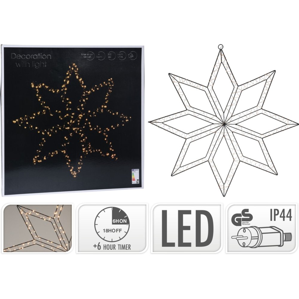 Sneeuwvlok 300Led 74Cm Hanger