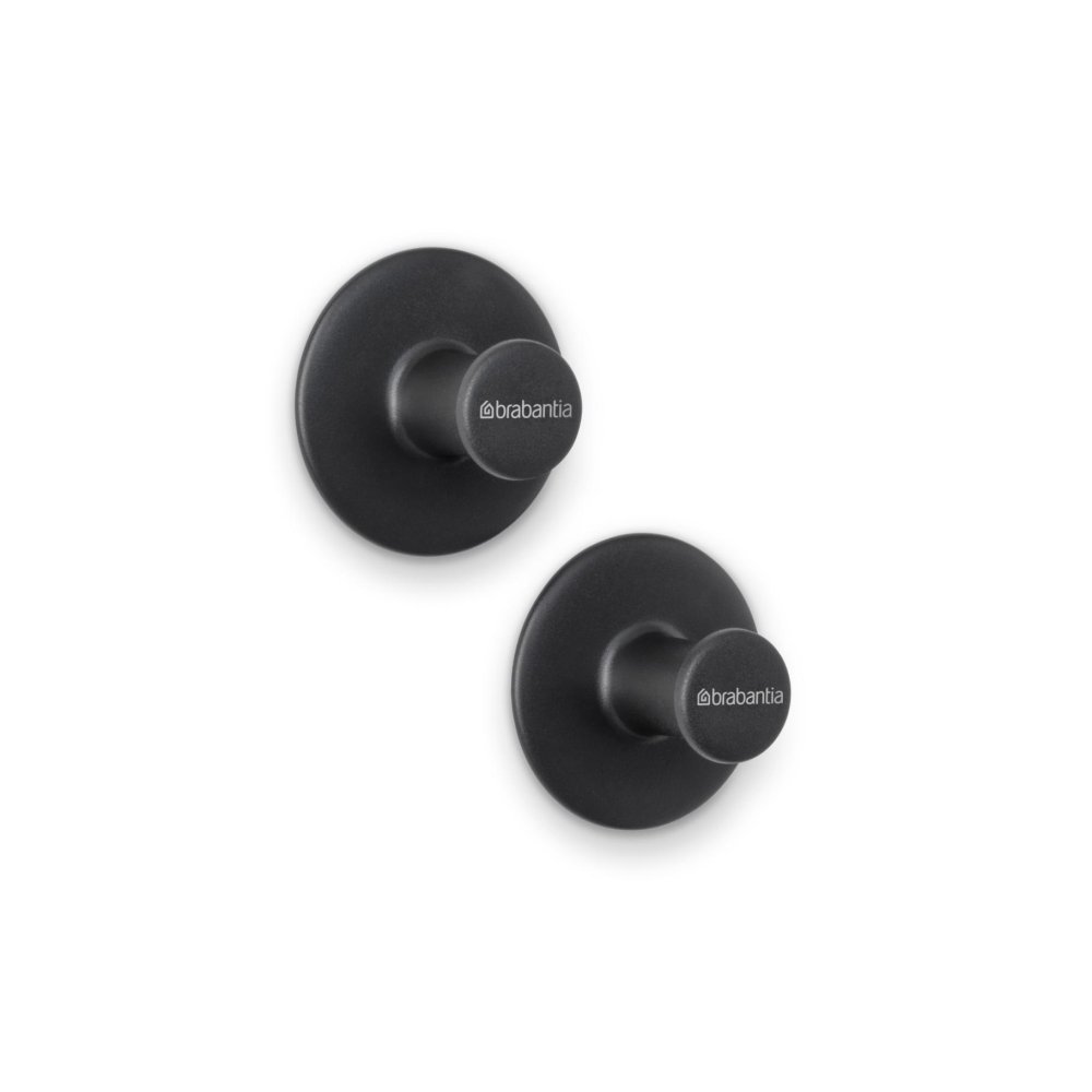 Brabantia ReNew Handdoekhaakjes, set van 2 - Dark Grey