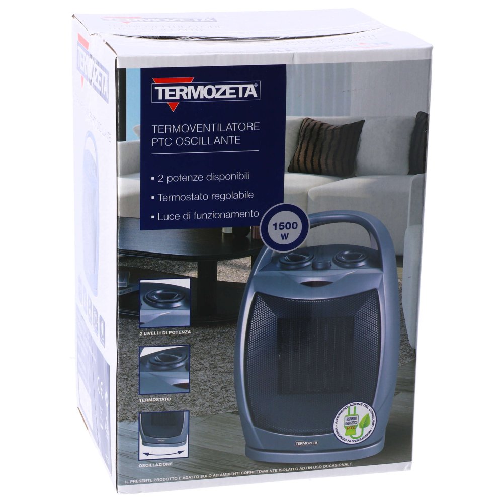 Termozeta keramische ventilatorverwarming Oscillerend met handgreep