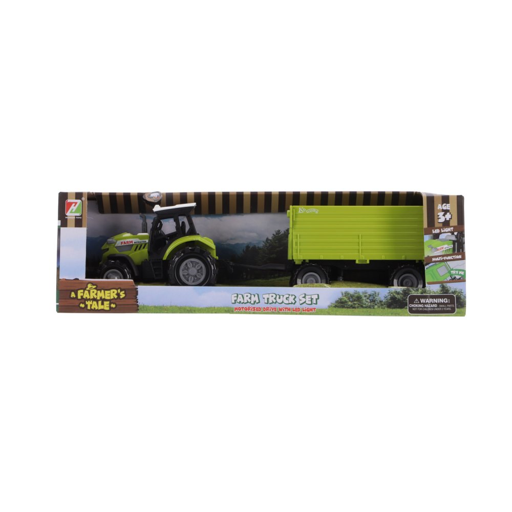 Tractor Met Aanhanger Groen Licht En Geluid