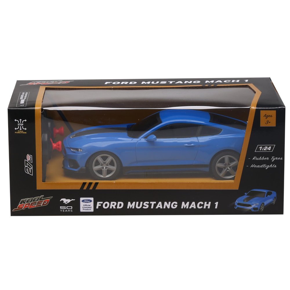 Radiografisch bestuurbare auto ford 1:24 mustang mach 1 blauw