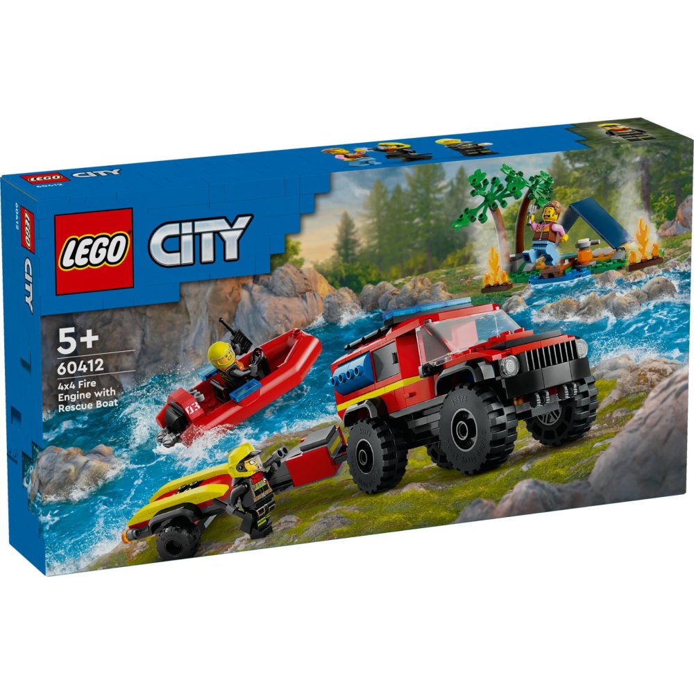 LEGO 60412 City 4x4 Brandweerauto Met Reddingsboot