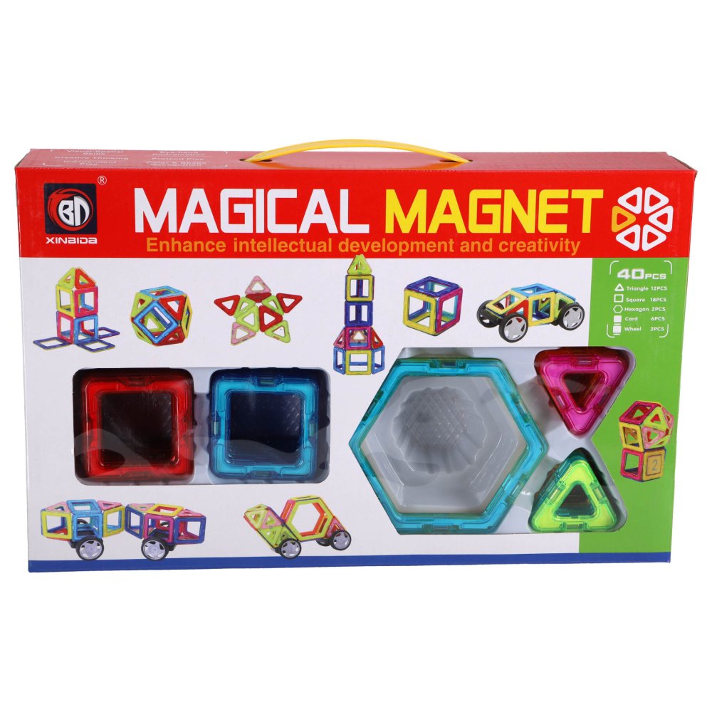 Magnetische tegels diverse vormen 40 delig 5,5 Cm