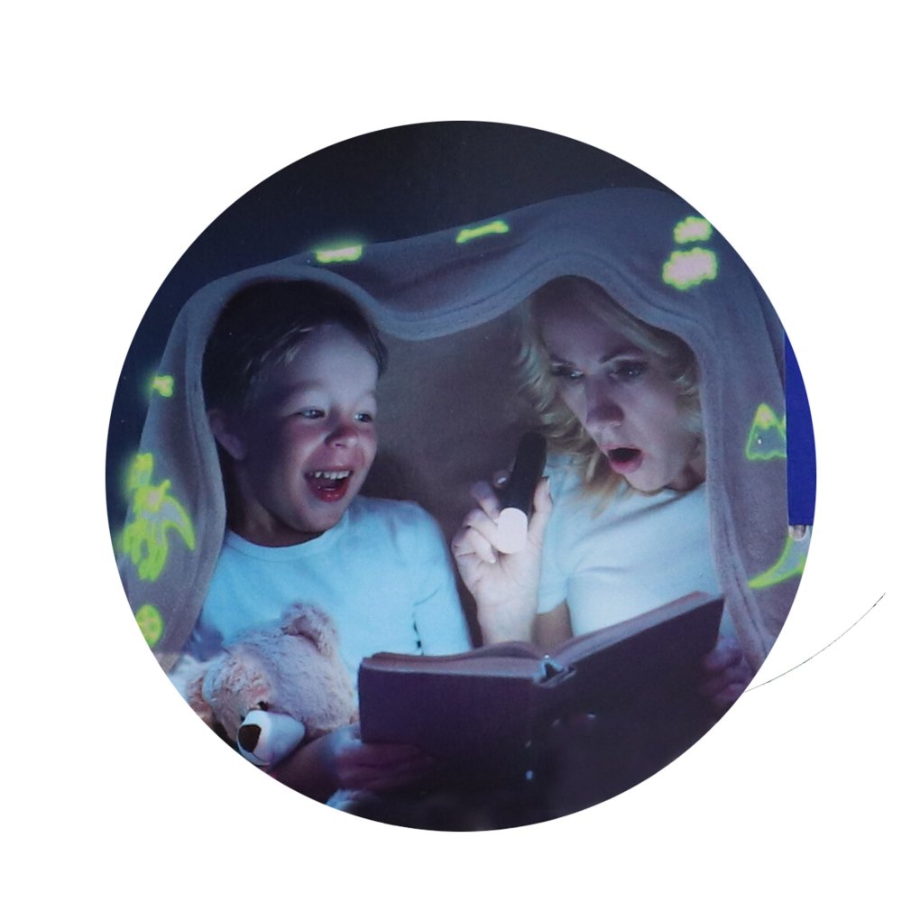 Deken dino glow in the dark 130 x 150 cm