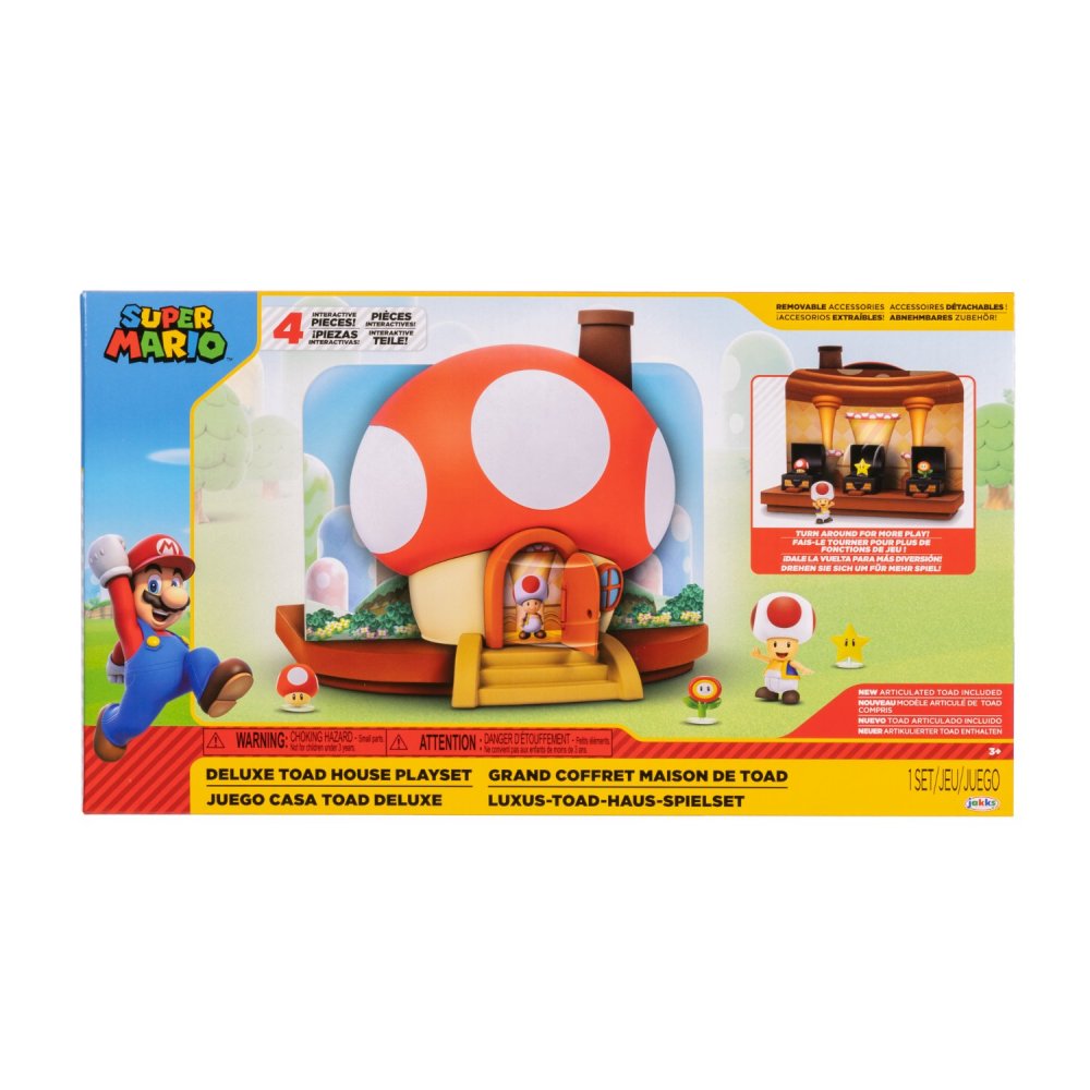 Super Mario toad huis deluxe voor figuren van 6,5 cm