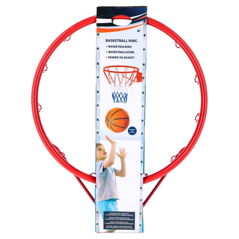Alert Sport Basketbal Ring Luxe Met Net Metaal 53 Cm