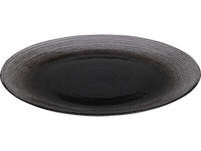 Bord glas dia 28cm zwart